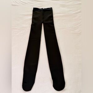 Fleece Lined Thermal Leggings Black Warm Winter Stretch Size M